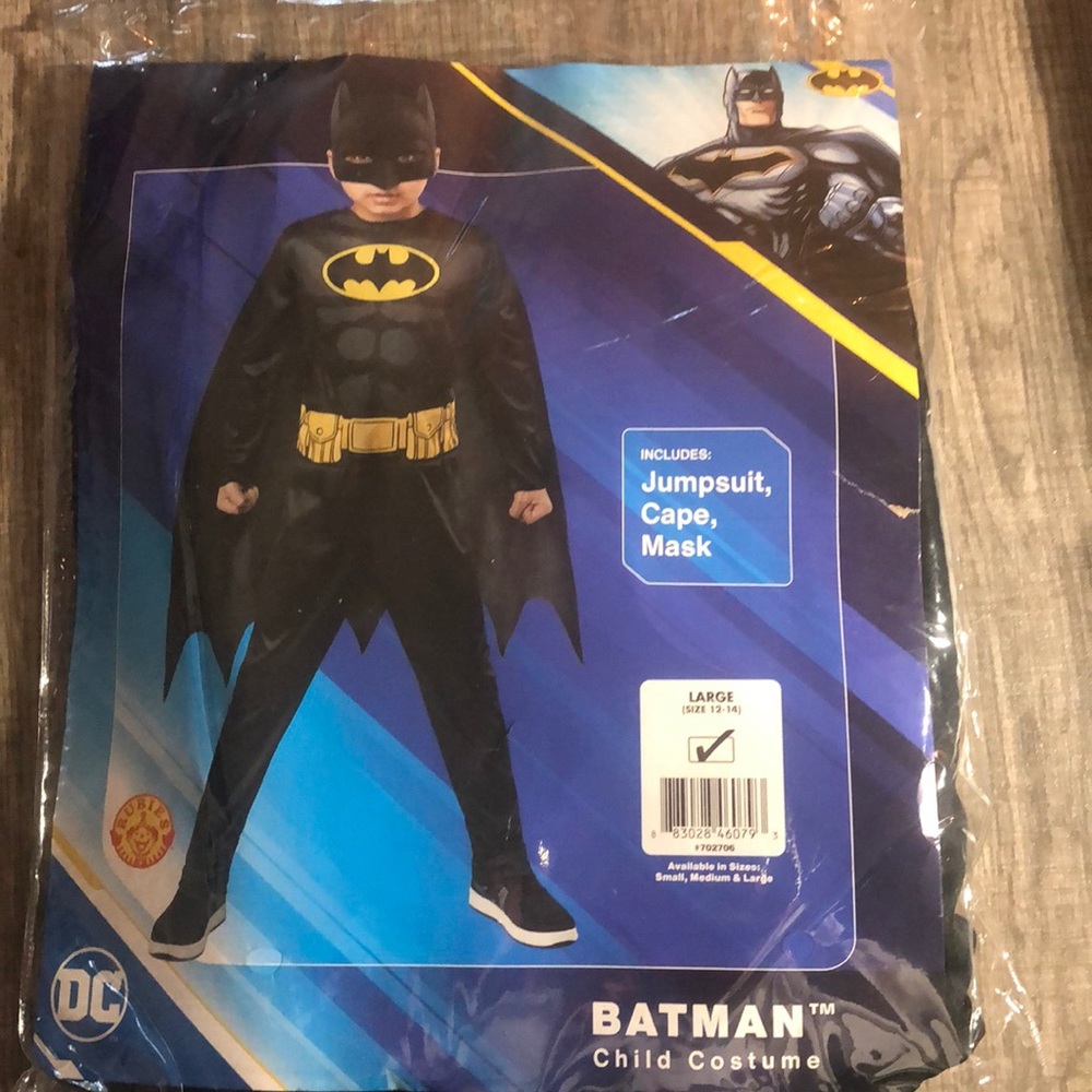 NEW Child Batman costume size large 12-14